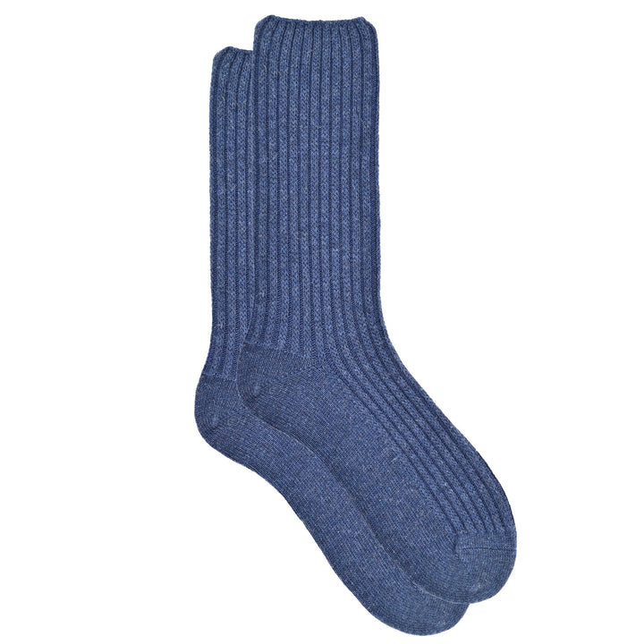 Blue sock on a white background