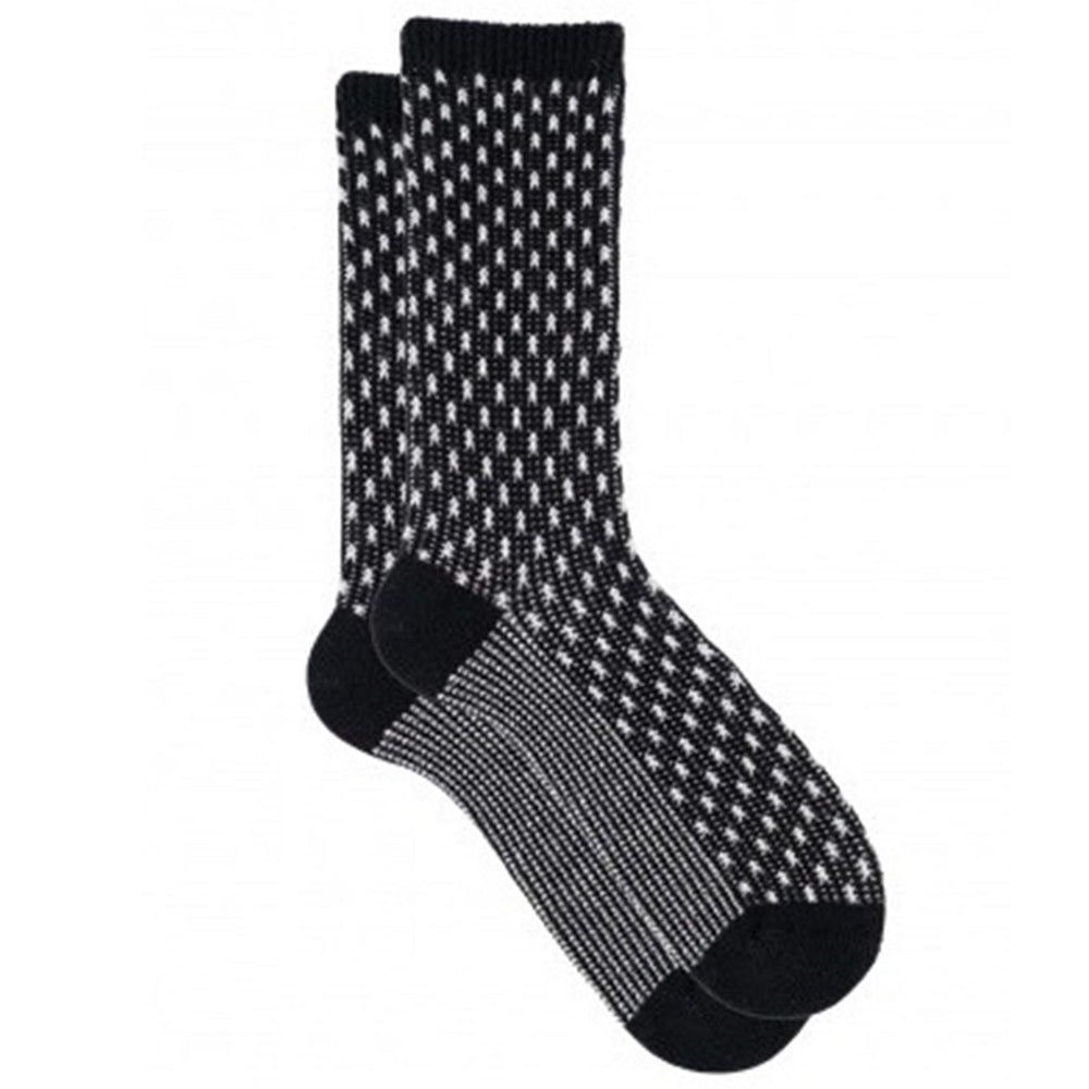 Black patterned sock on a white background