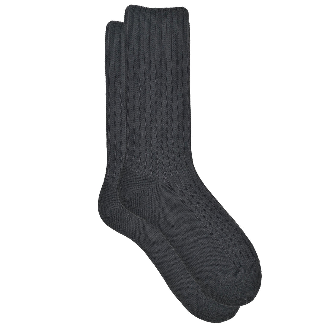 Pair of black socks on a white background