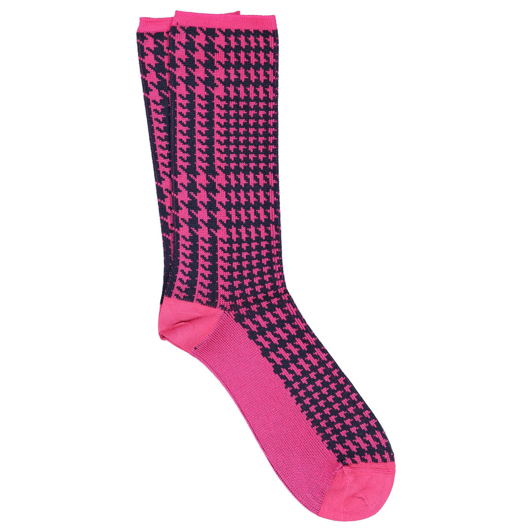 Gwen - Bemberg Cupro Jacquard Houndstooth Crew