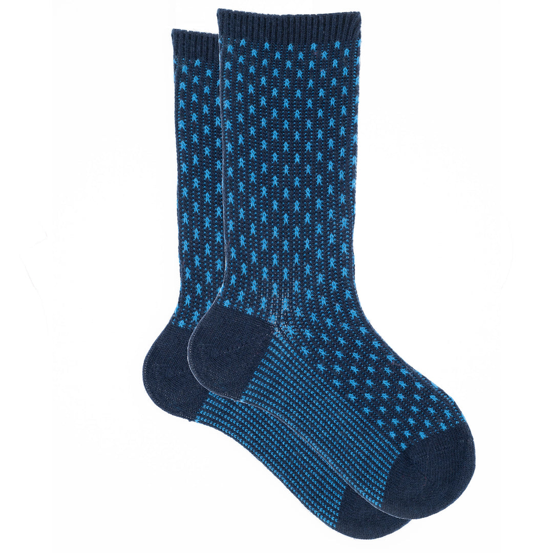Jotter - Cashmere Silk Jacquard Striped Dot Crew