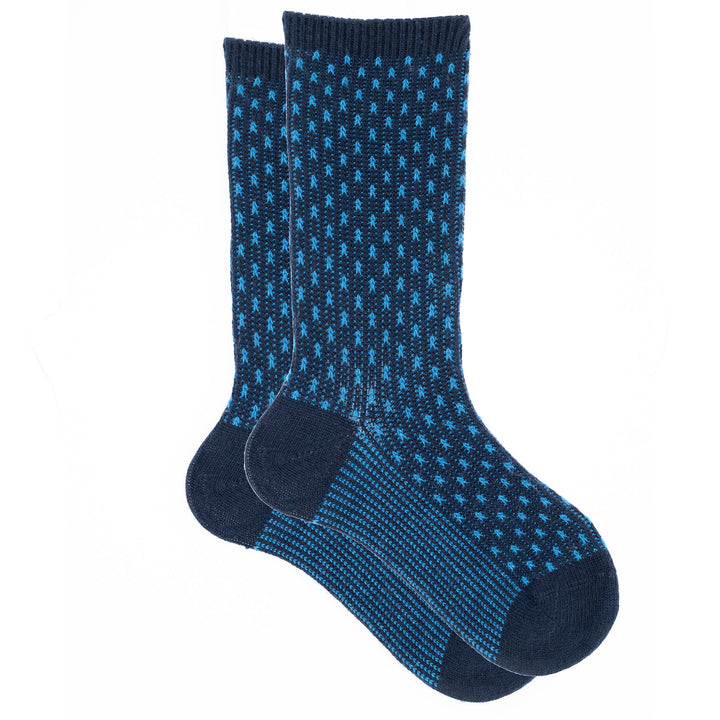 Jotter - Cashmere Silk Jacquard Striped Dot Crew