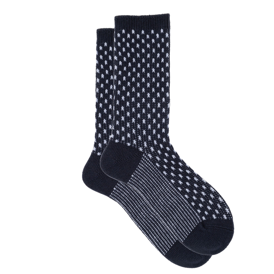 Jotter - Cashmere Silk Jacquard Striped Dot Crew