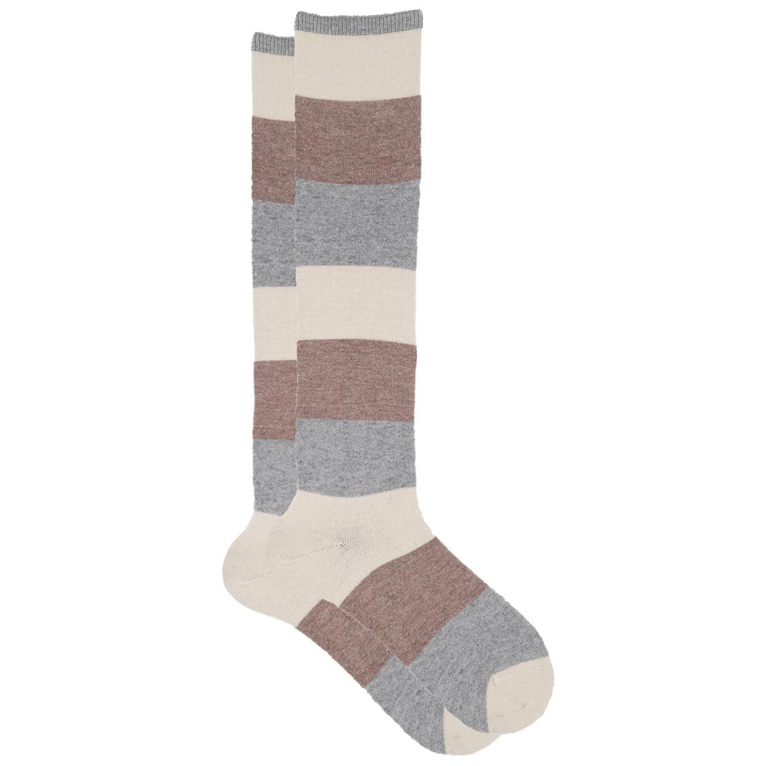 Blockie - Cozy Cashmere Silk Colorblock Knee High