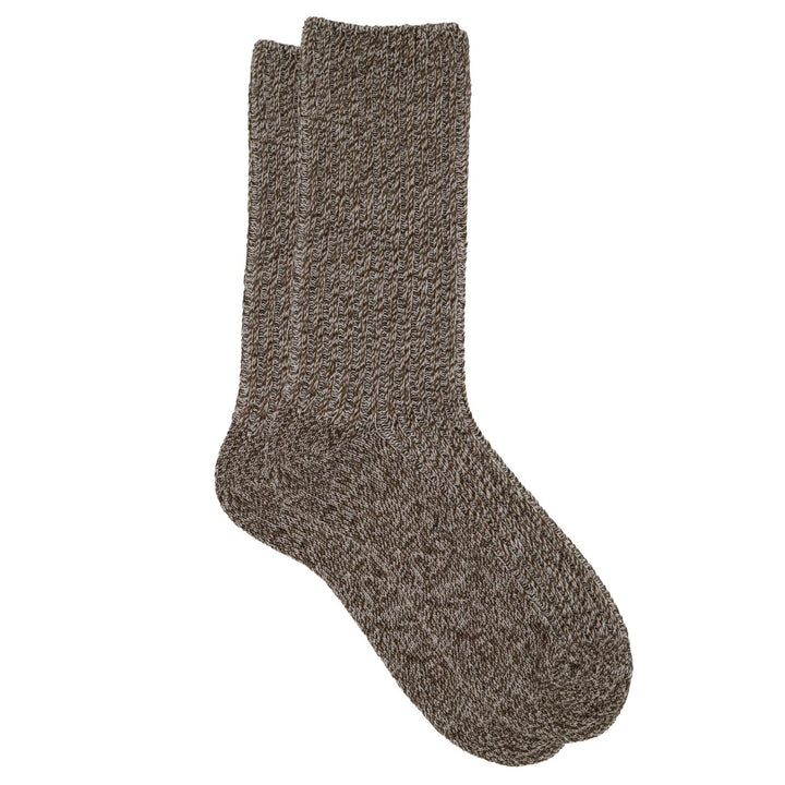 Brown textured sock on a white background