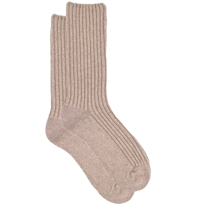 Crewzer - Cashmere Silk Jacquard Rib Crew Sock