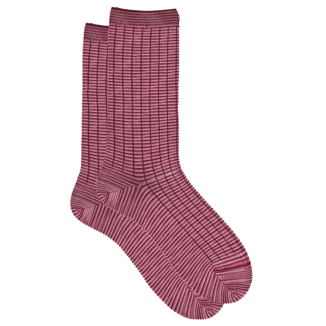 Spacey - Black, White, & Space Dye Bemberg Ribbed Anklet