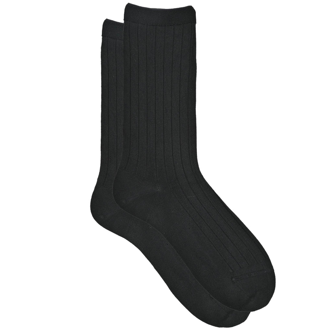 Spacey - Black, White, & Space Dye Bemberg Ribbed Anklet