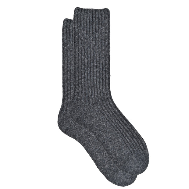 Crewzer - Cashmere Silk Jacquard Rib Crew Sock