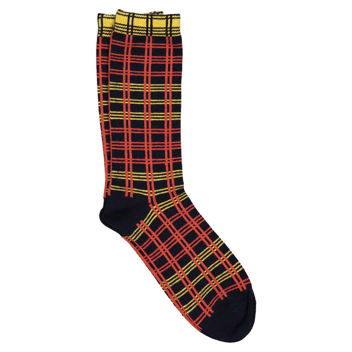 A pair of black socks with white background